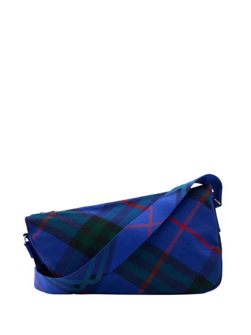 Burberry Shield tartan-check shoulder bag outlook