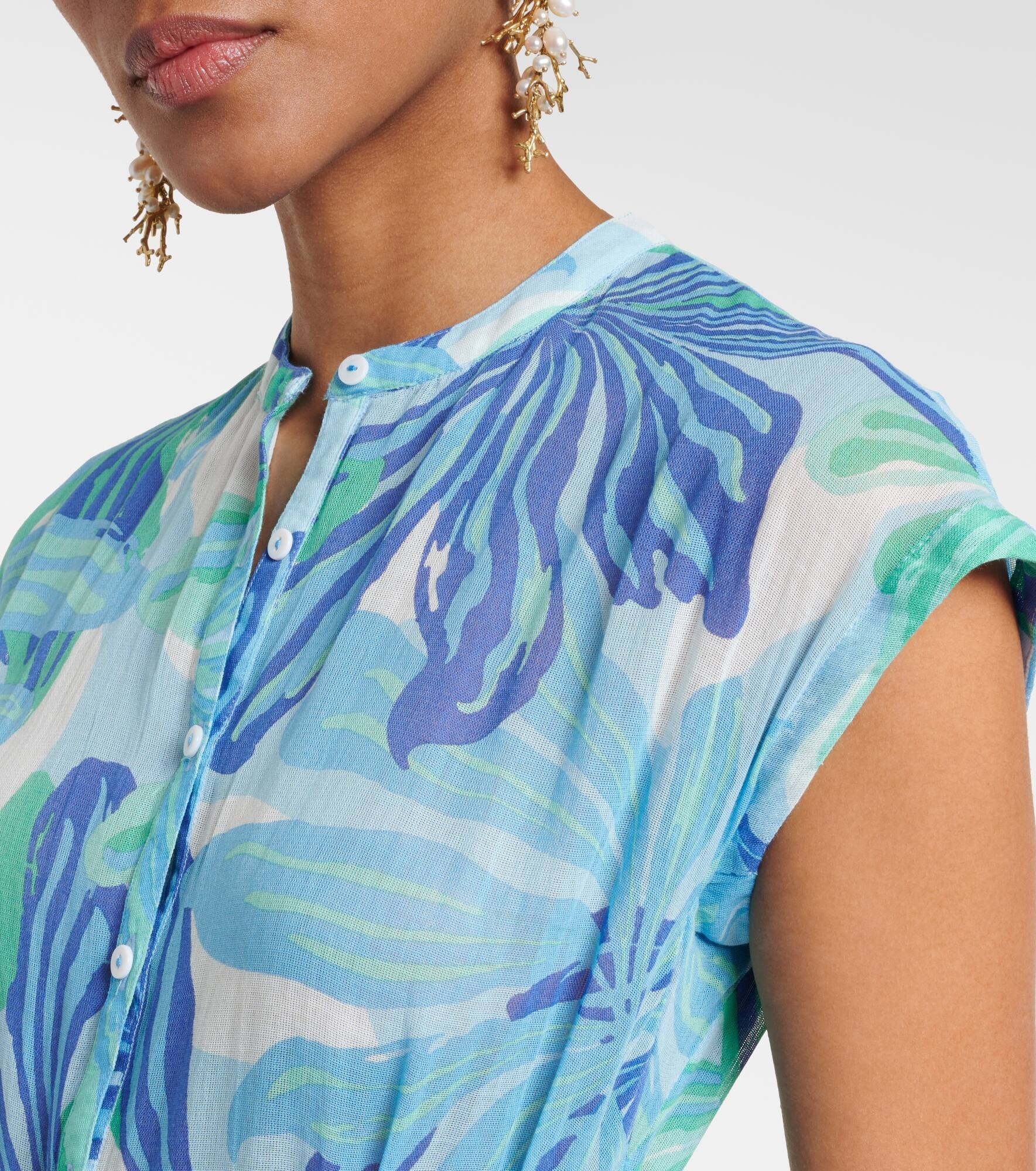 Kora printed cotton gauze maxi dress - 4