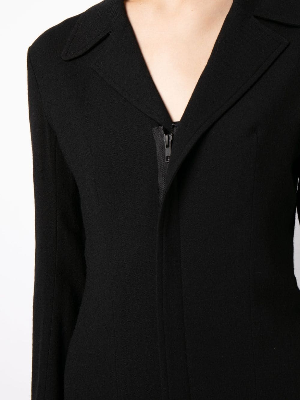 zip-fastening notched-lapel blazer - 5