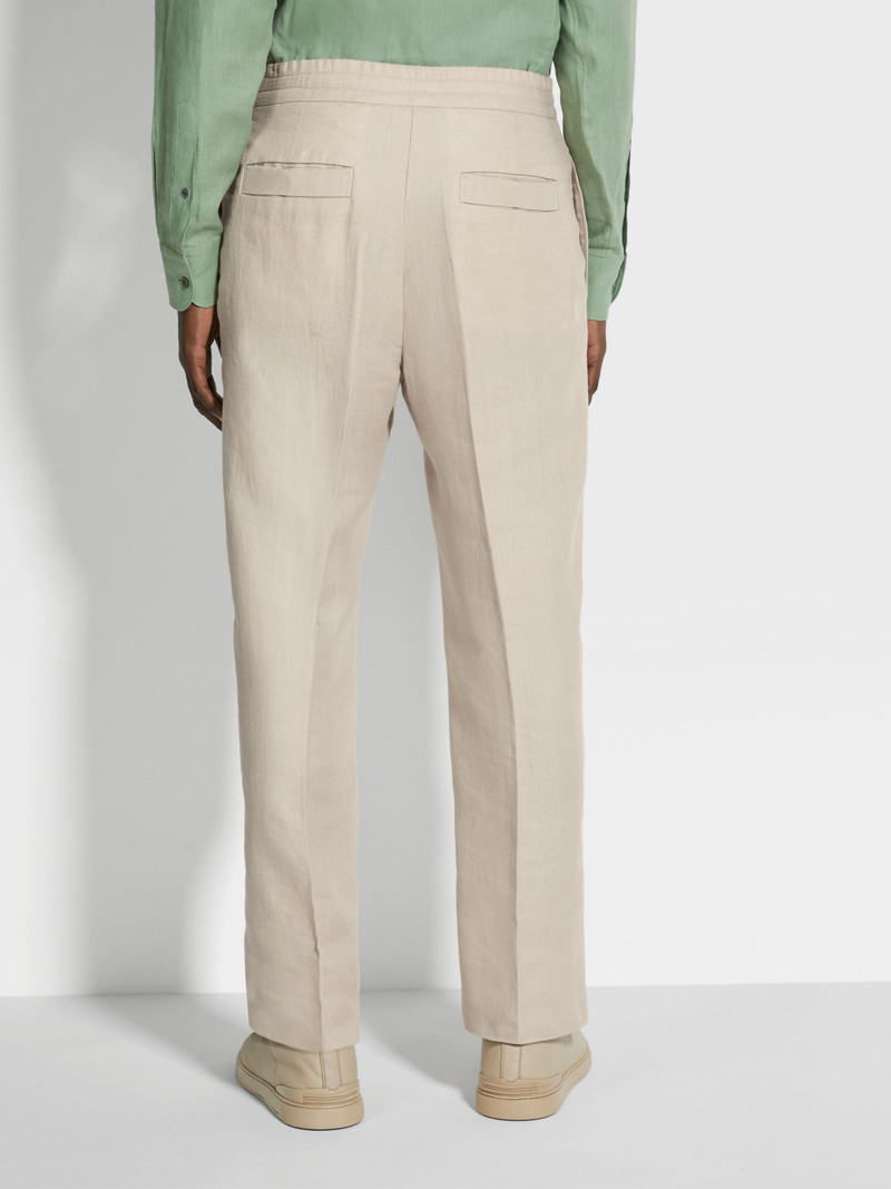 LIGHT BEIGE OASI LINO PANTS 6