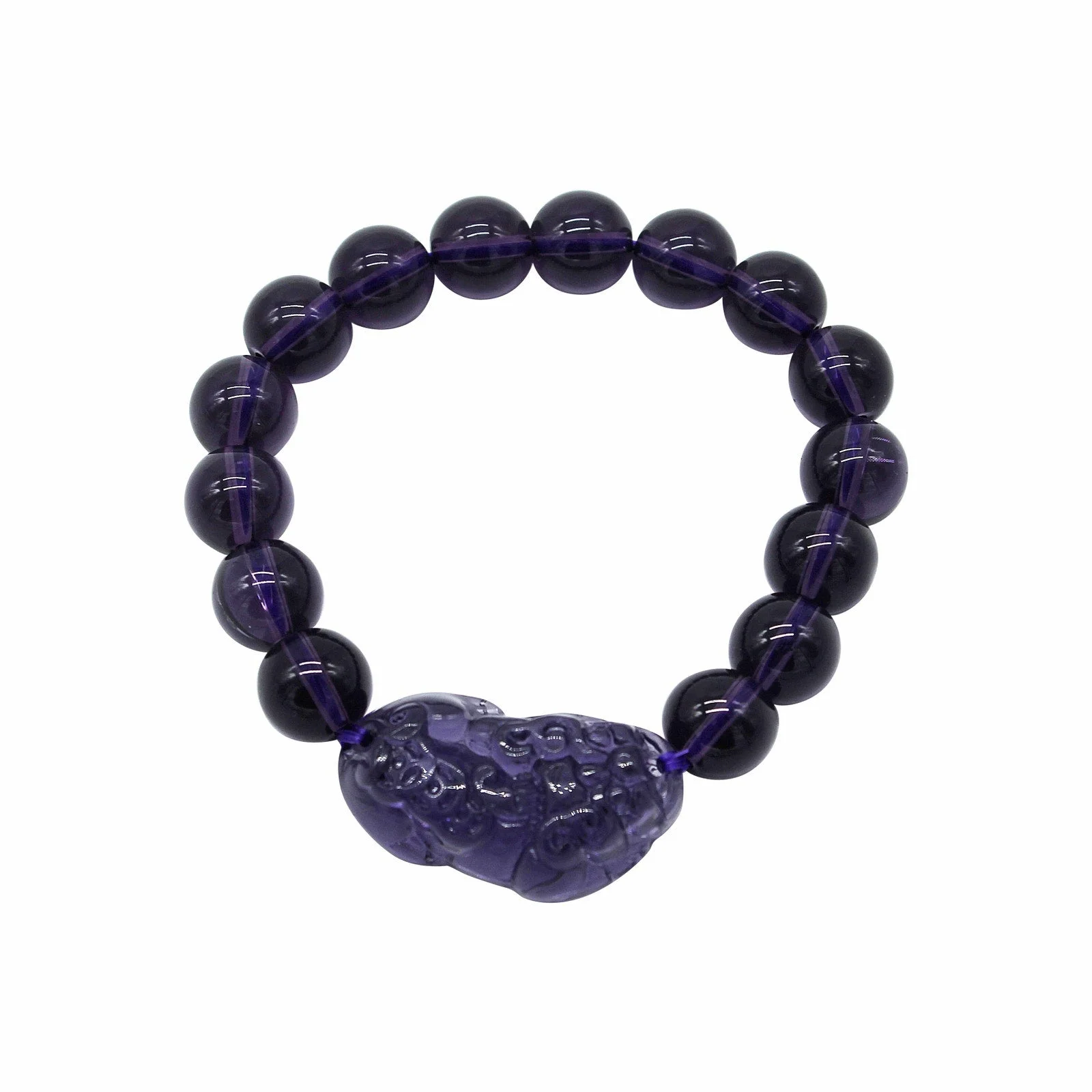Bracelet - Amethyst Purple Prone Dragon 11MM. - 1