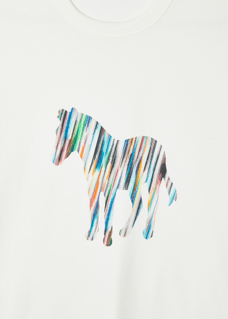 Paul Smith White 'Stripe Zebra' Cotton T-Shirt outlook