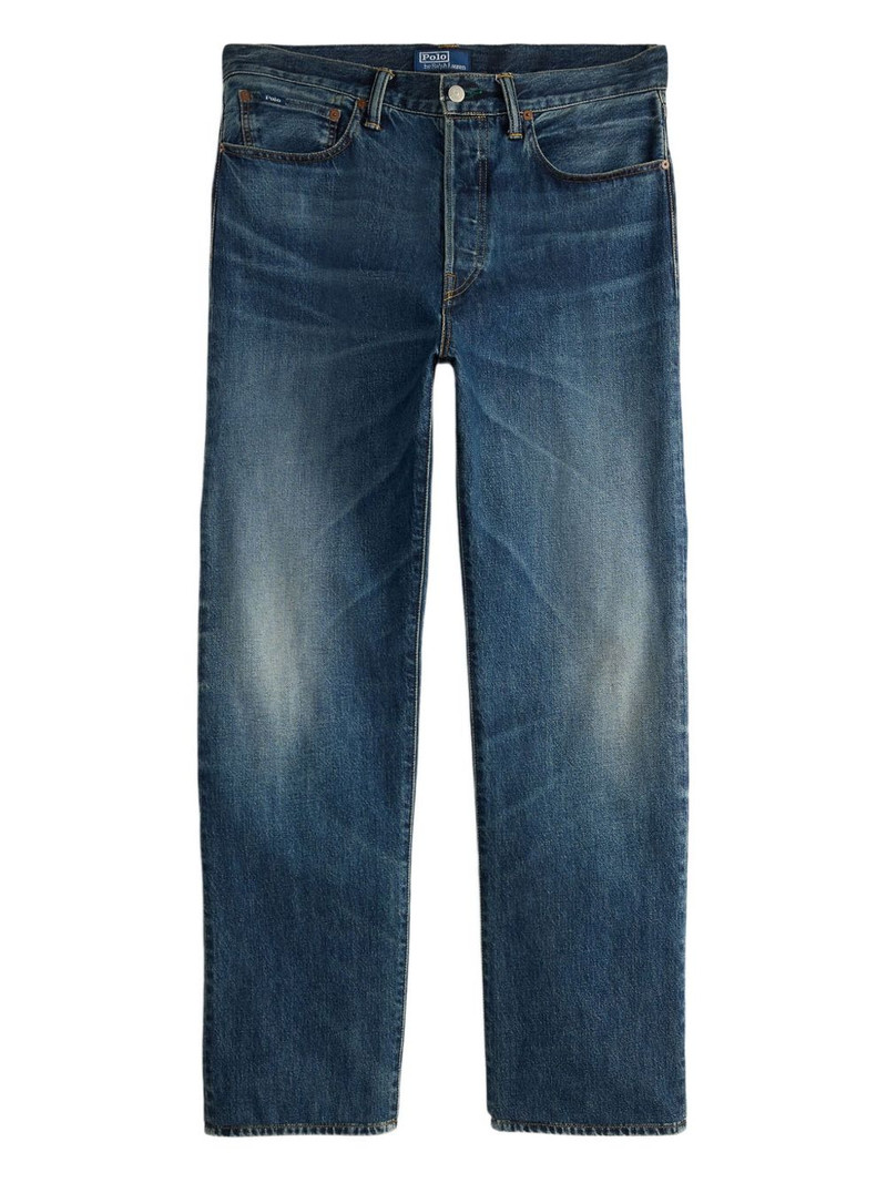 faded straight cotton jeans 1
