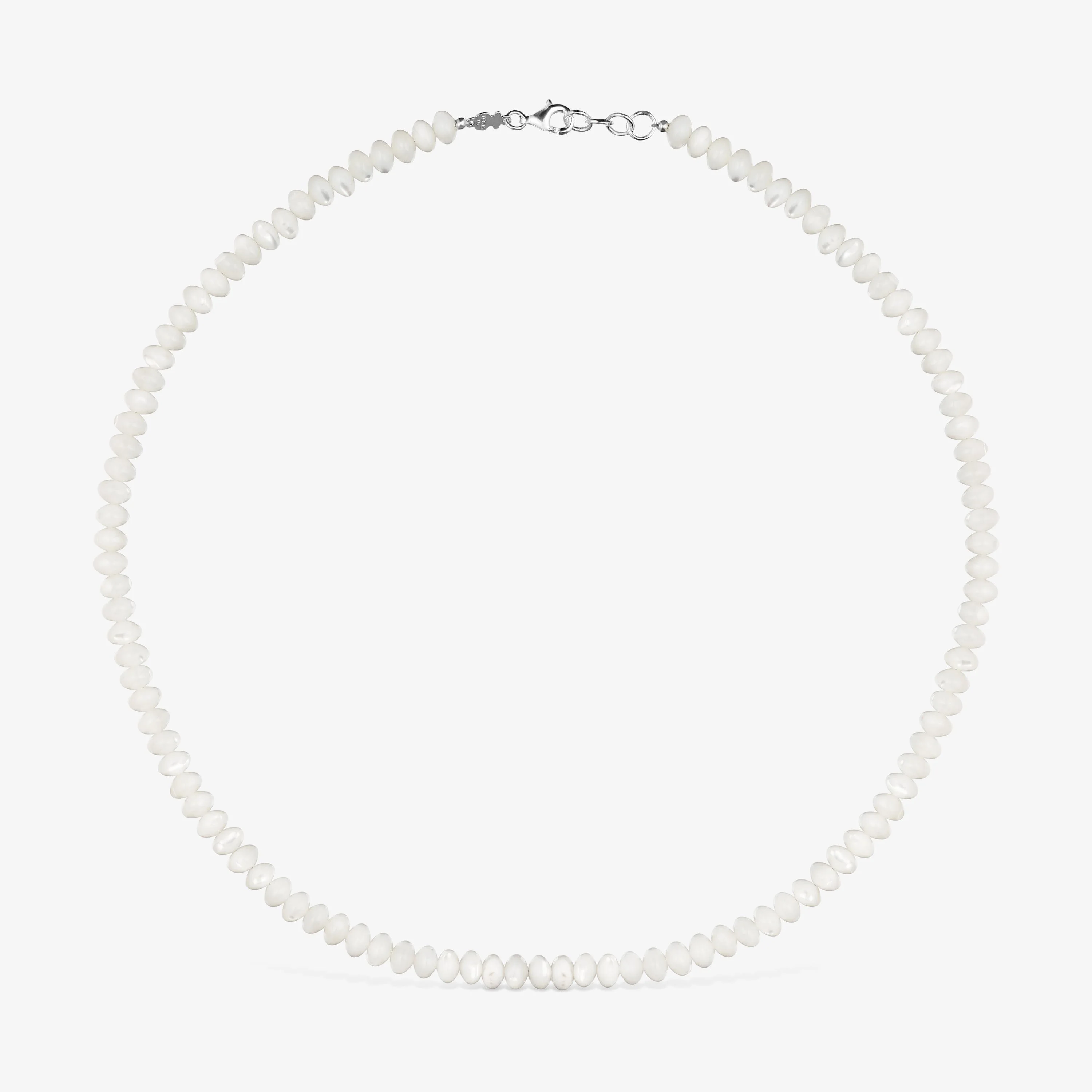 Short silver and mother-of-pearl Necklace Basic Colors - 1
