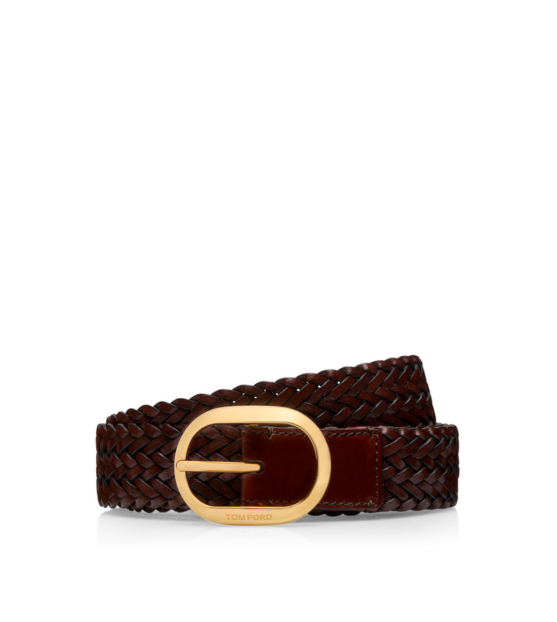 WOVEN LEATHER OVAL BELT 1
