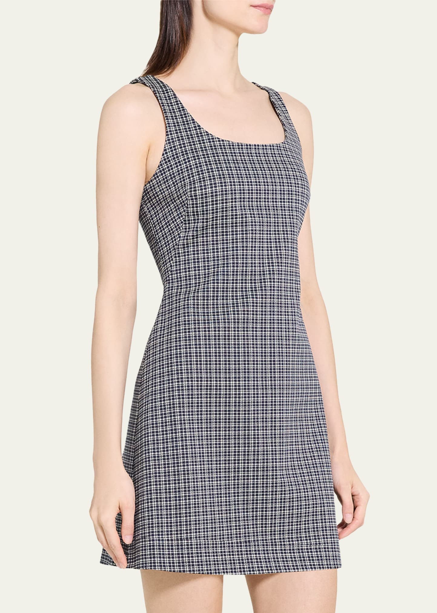 Plaid Scoop-Neck Mini Dress - 4