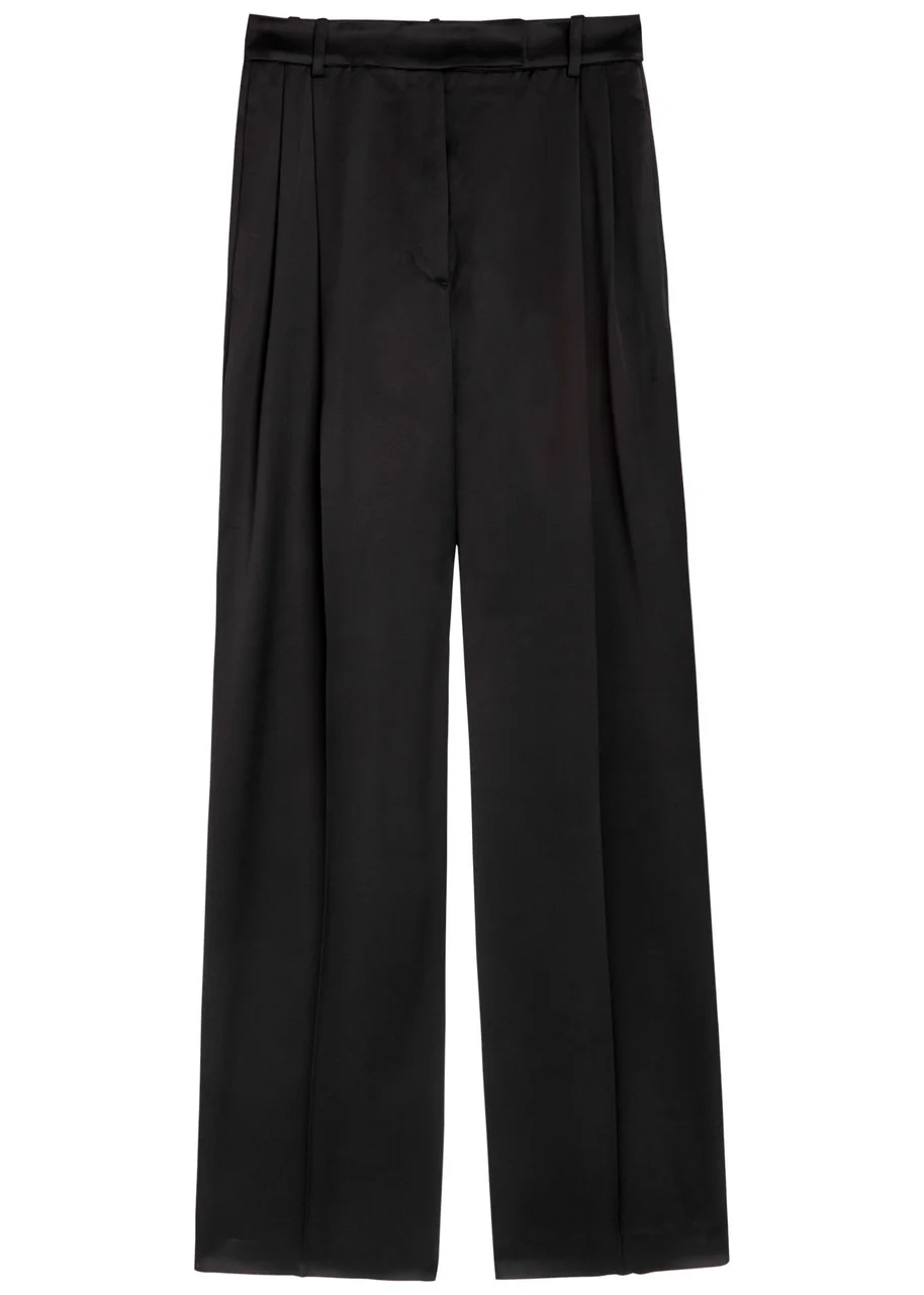 Rohe Pleated Straight-leg Satin Trousers - 1