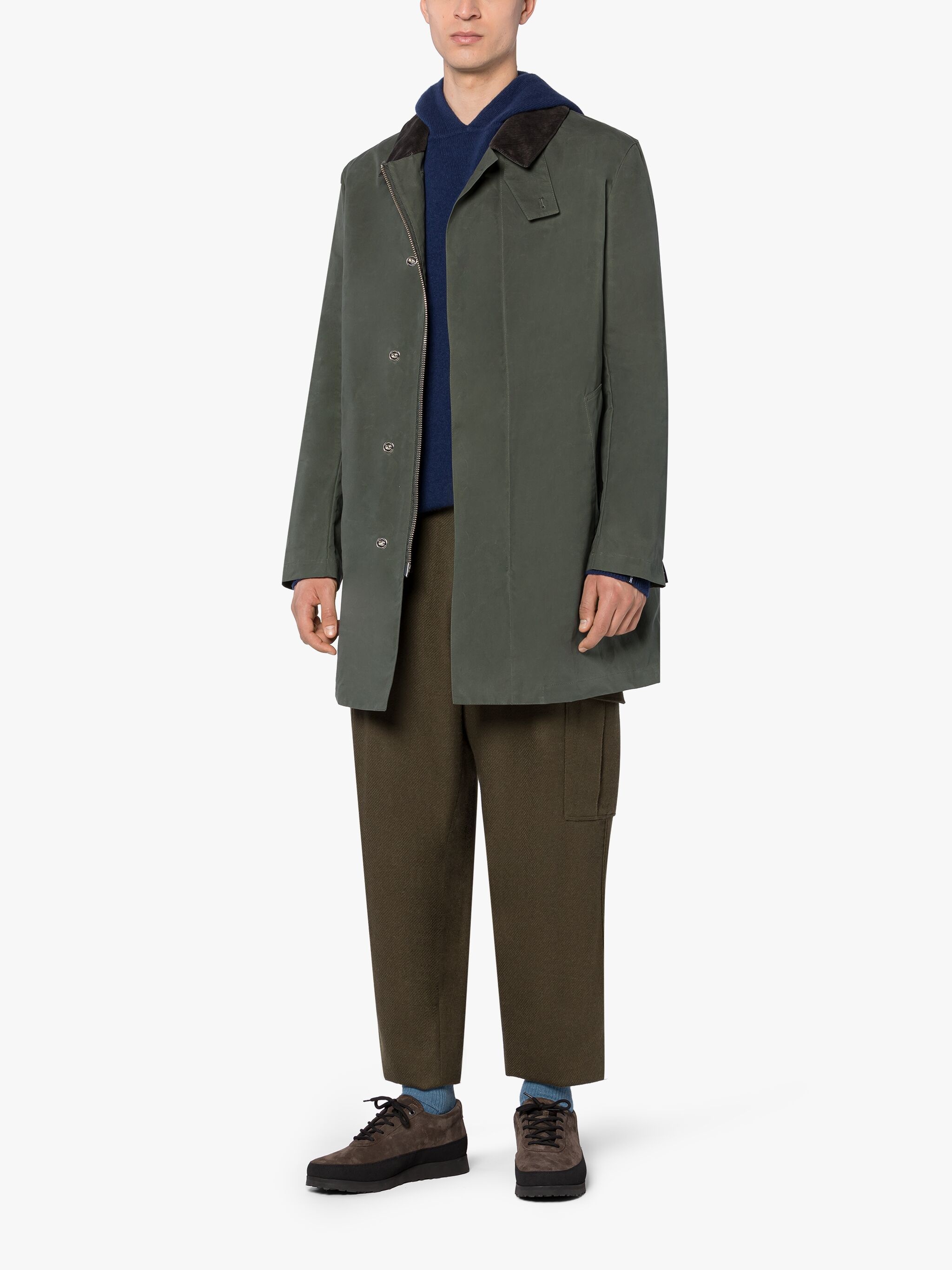 NORFOLK GREEN WAXED COTTON COAT - 4