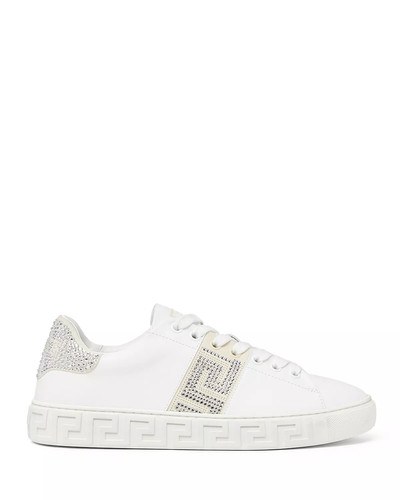 VERSACE Women's Embellished Lace Up Sneakers outlook
