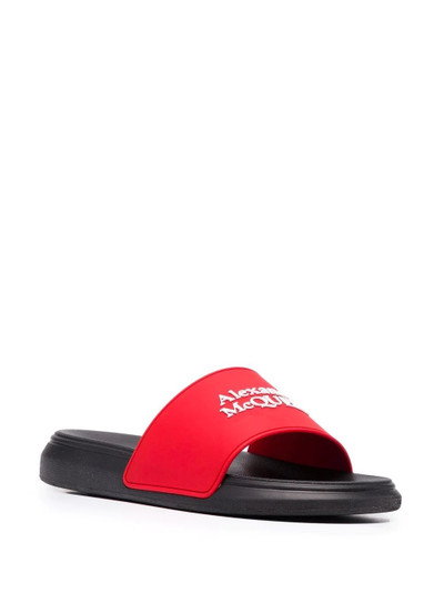 Alexander McQueen logo-print pool slides outlook