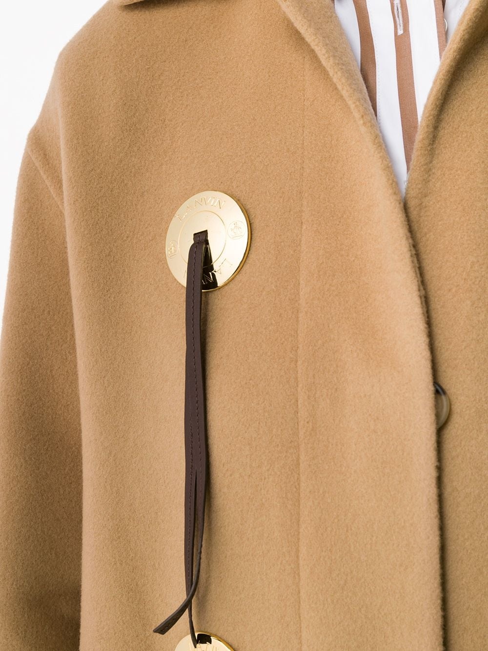 mid-length button-detail coat - 5