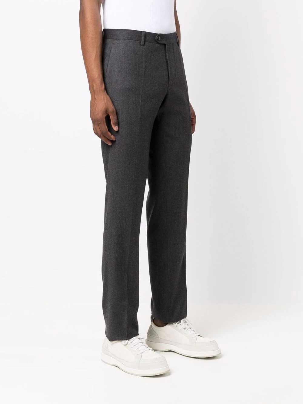 straight-leg wool trousers - 3