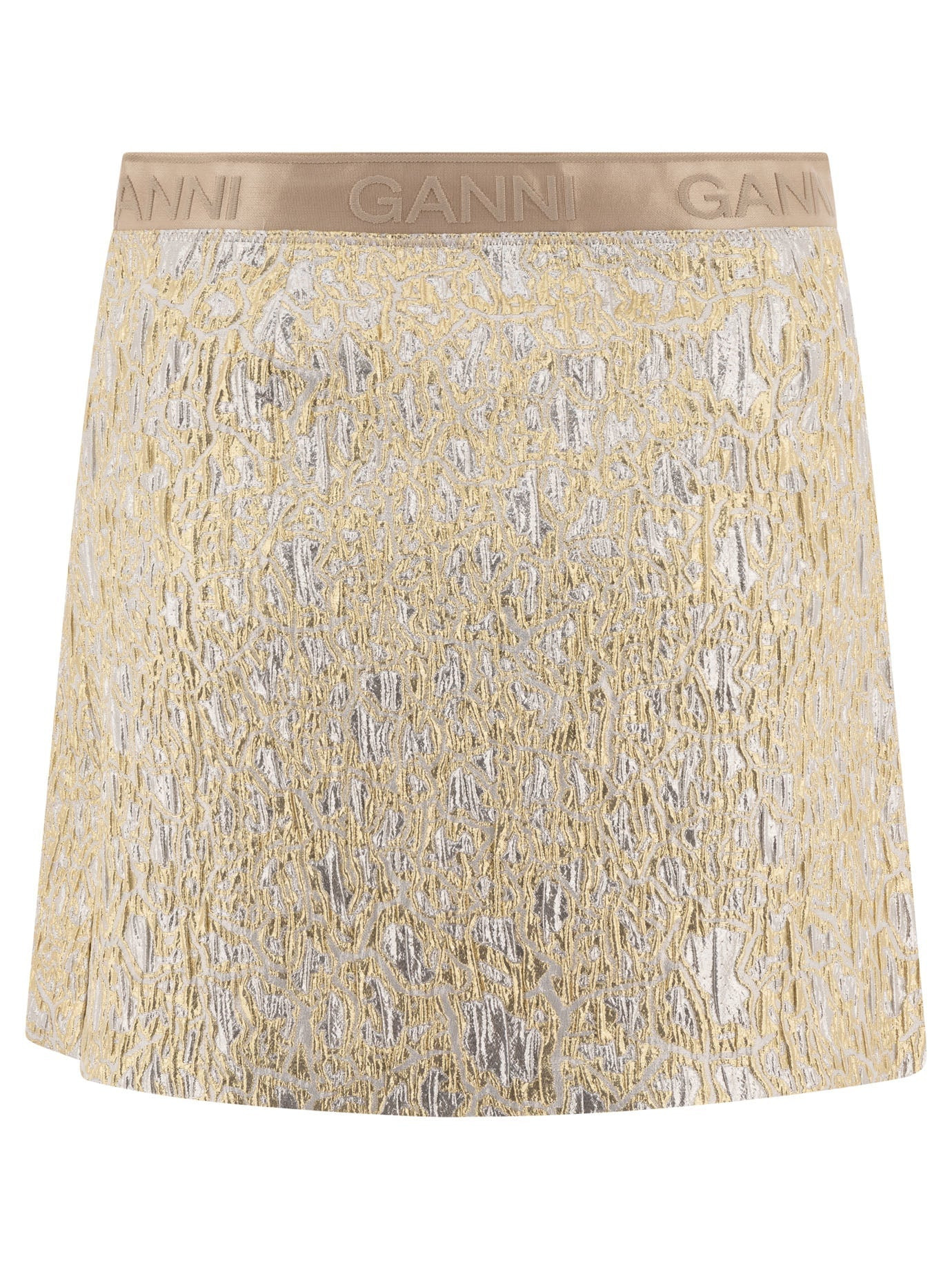Ganni Women Gold And Silver Miniskirt - 2