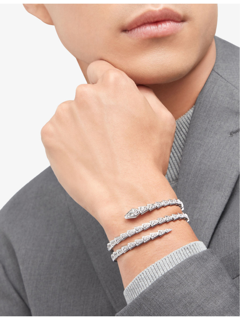 Serpenti Viper 18ct white-gold and 5.89ct brilliant-cut diamond bracelet 6