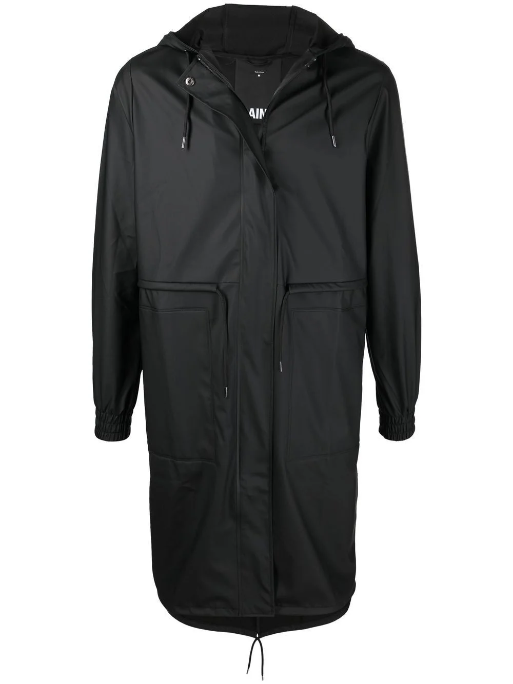 drawstring hooded raincoat - 1
