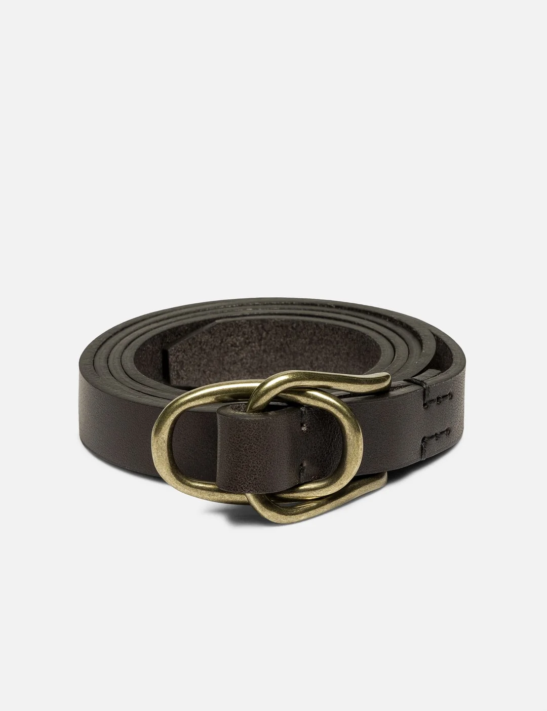 DOUBLE BUCKLE LEATHER BELT - 1