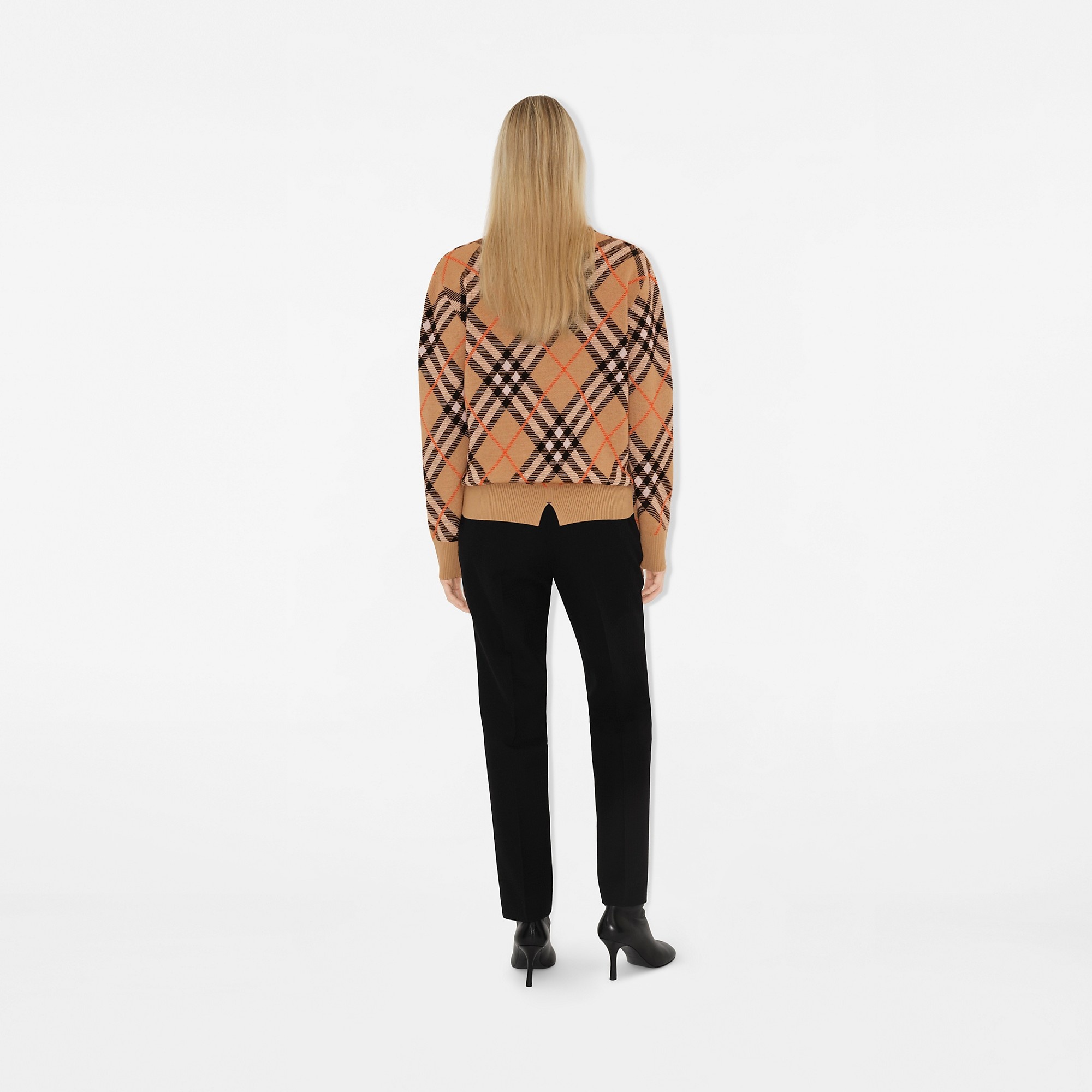 Check Wool Blend Sweater - 4