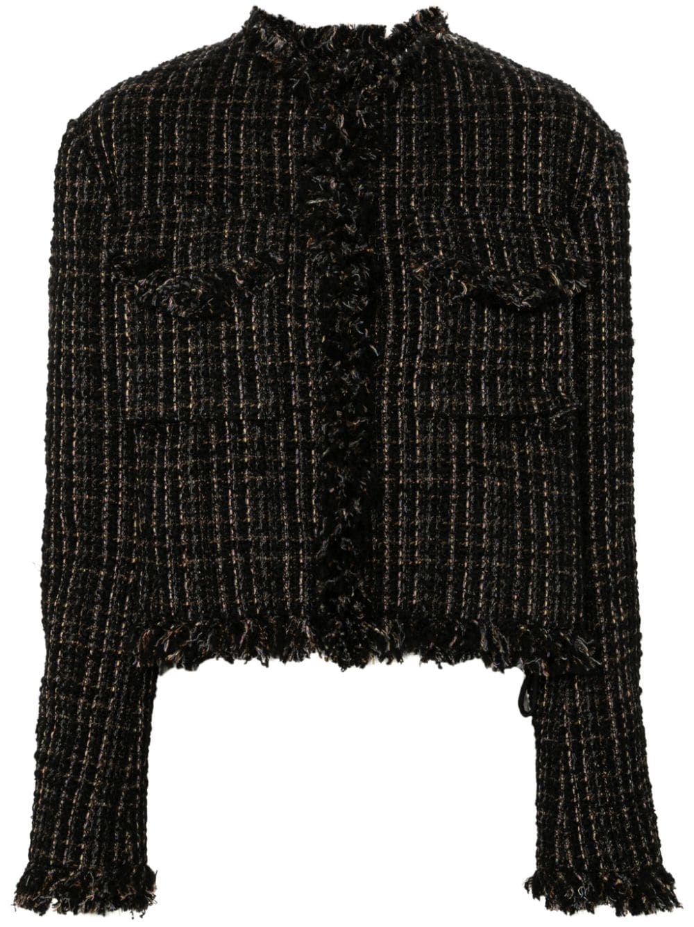 tweed padded jacket - 1