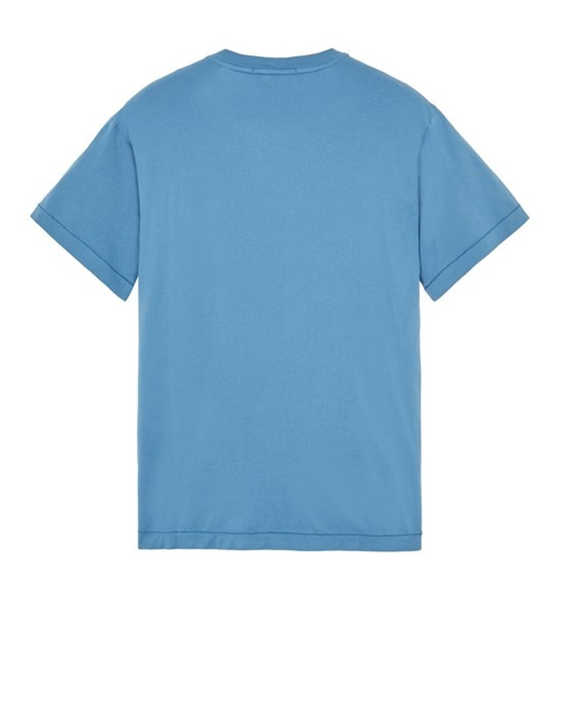 Stone Island 24113 GARMENT-DYED 60/2 COTTON JERSEY  PASTEL BLUE outlook