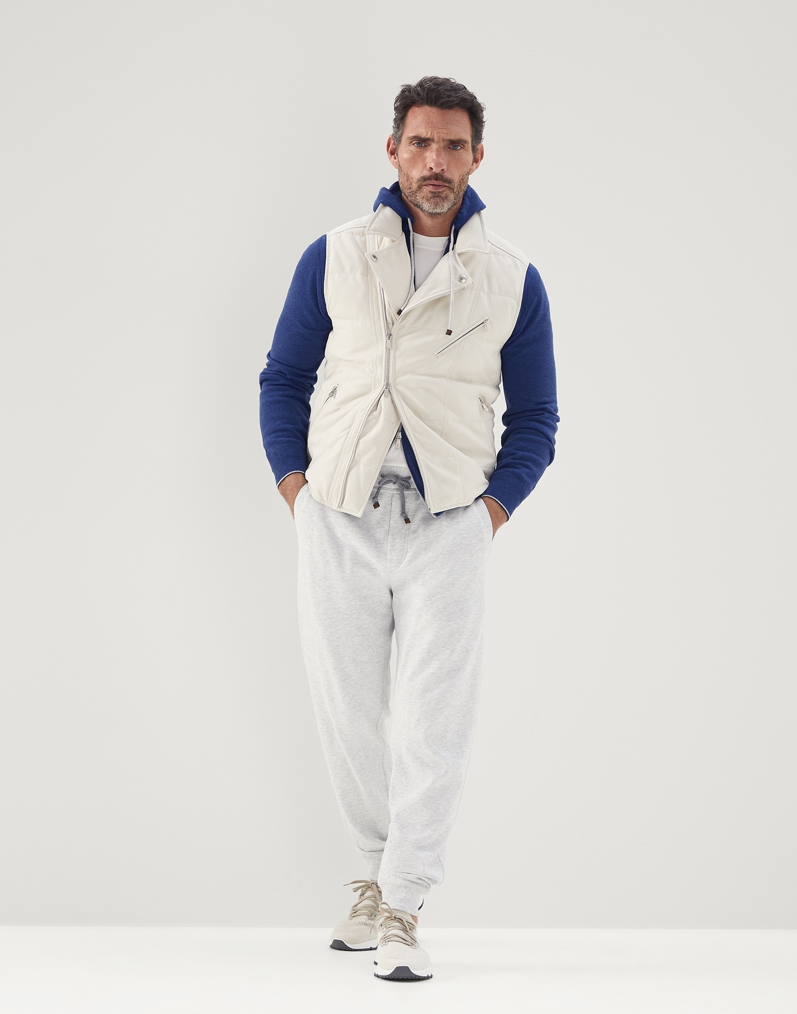 Techno cotton French terry trousers with elasticated cuffs - 4