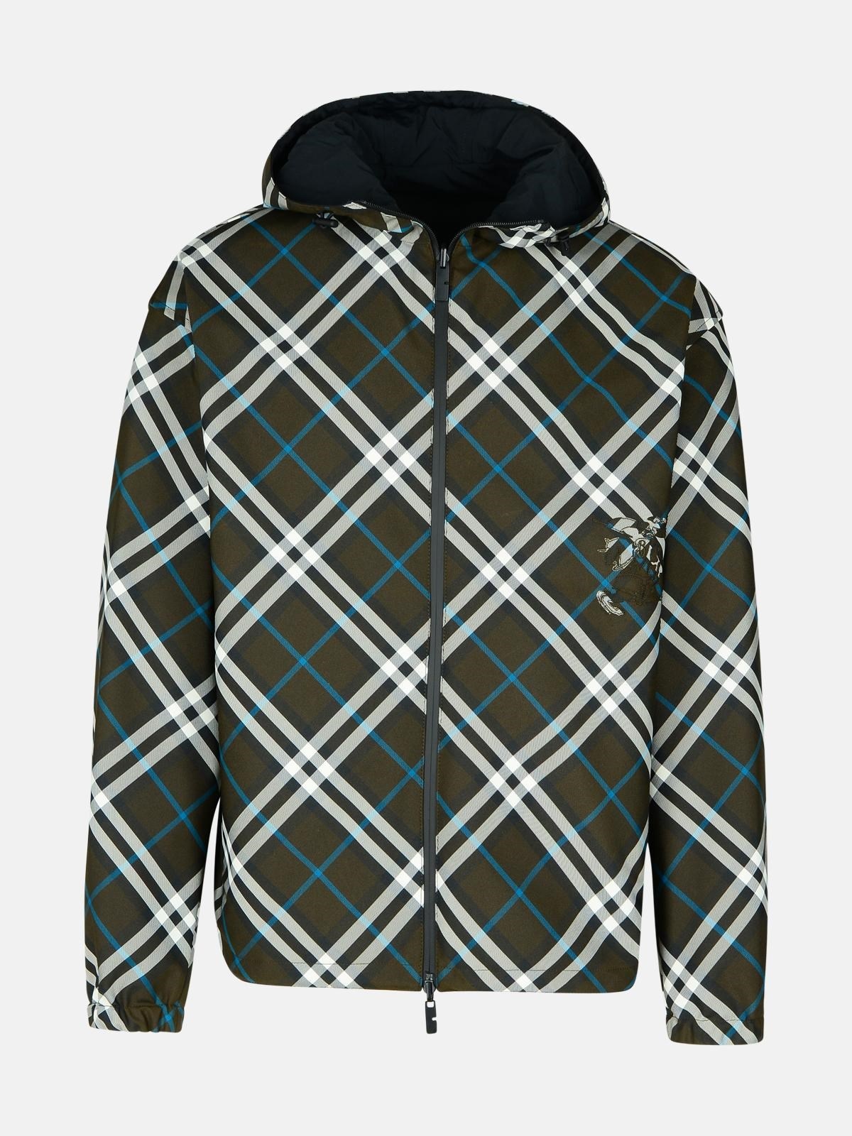 'CHECK' REVERSIBLE GREEN POLYESTER JACKET - 1