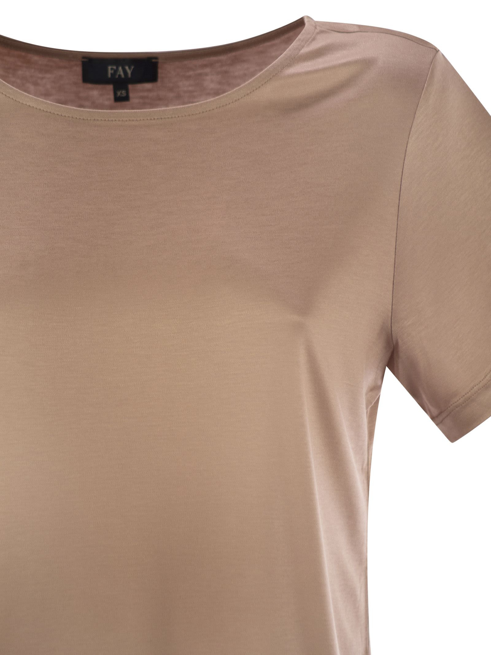 FAY - Fay Women Jersey T-Shirt With Boat Neckline - 4