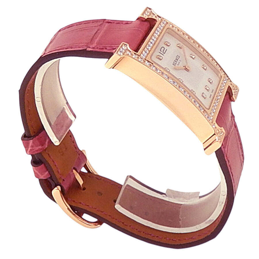 Pre-owned Hermes Heure H Quartz Diamond Ladies Watch HH1.571E - 3