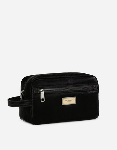 Dolce & Gabbana Nylon toiletry bag with branded plate outlook