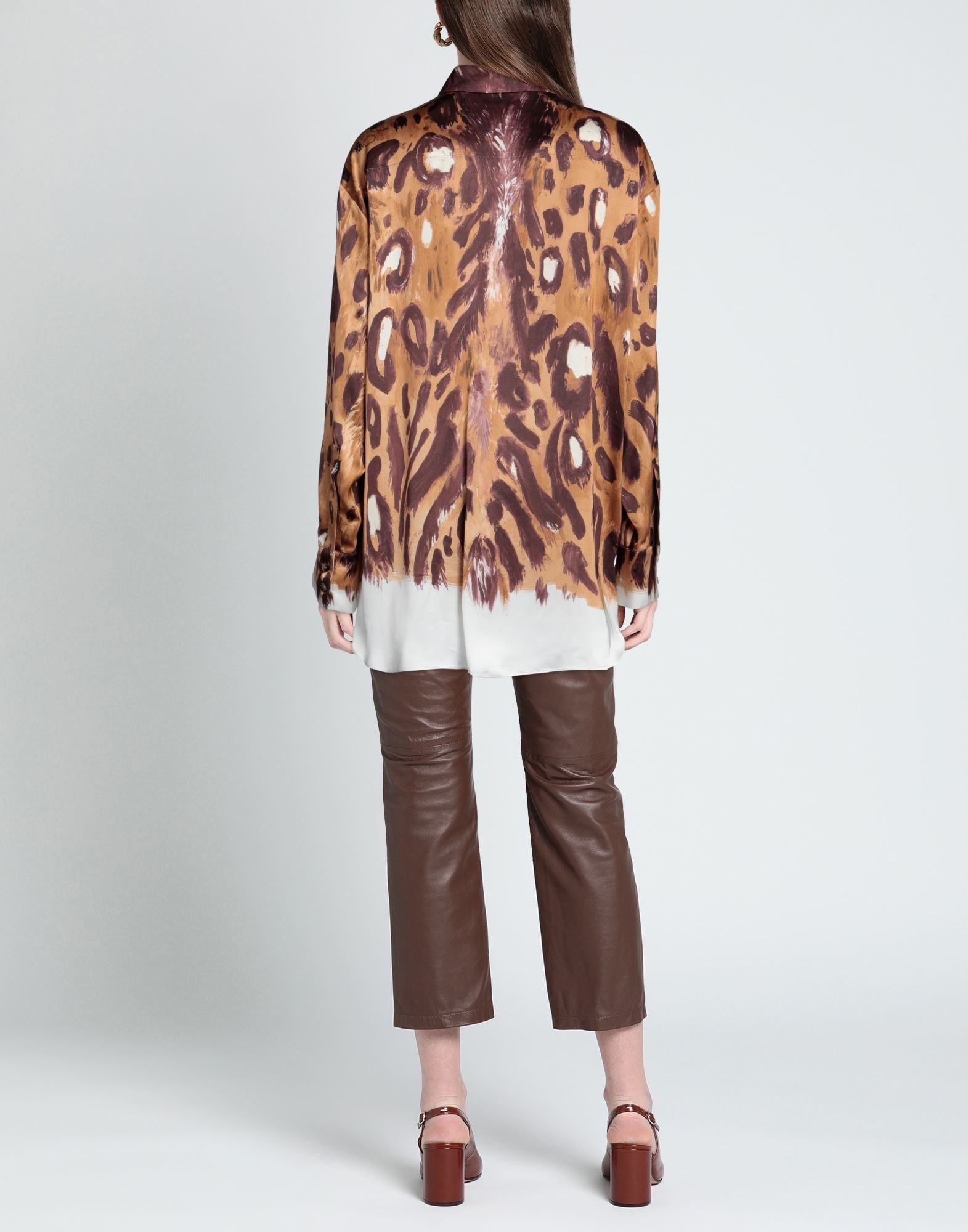 Brown Women's Patterned Shirts & Blouses - 3