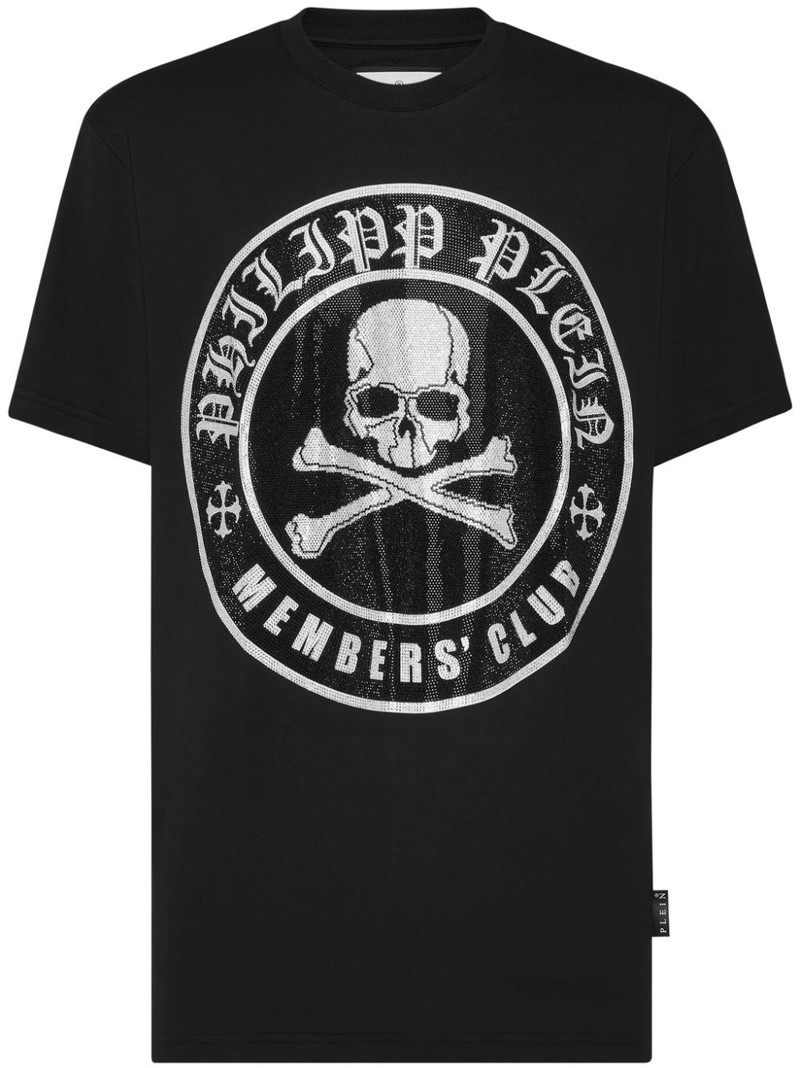 Skull&Bones-print 크리스탈-미래 T 셔츠 1