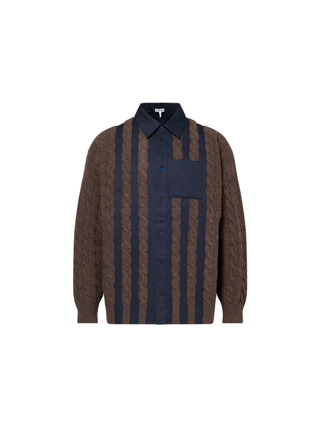 Cable-Knit Hybrid Wool Shirt - 1