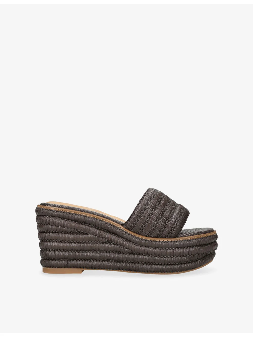 Throne Raffia Platform Mules - 1