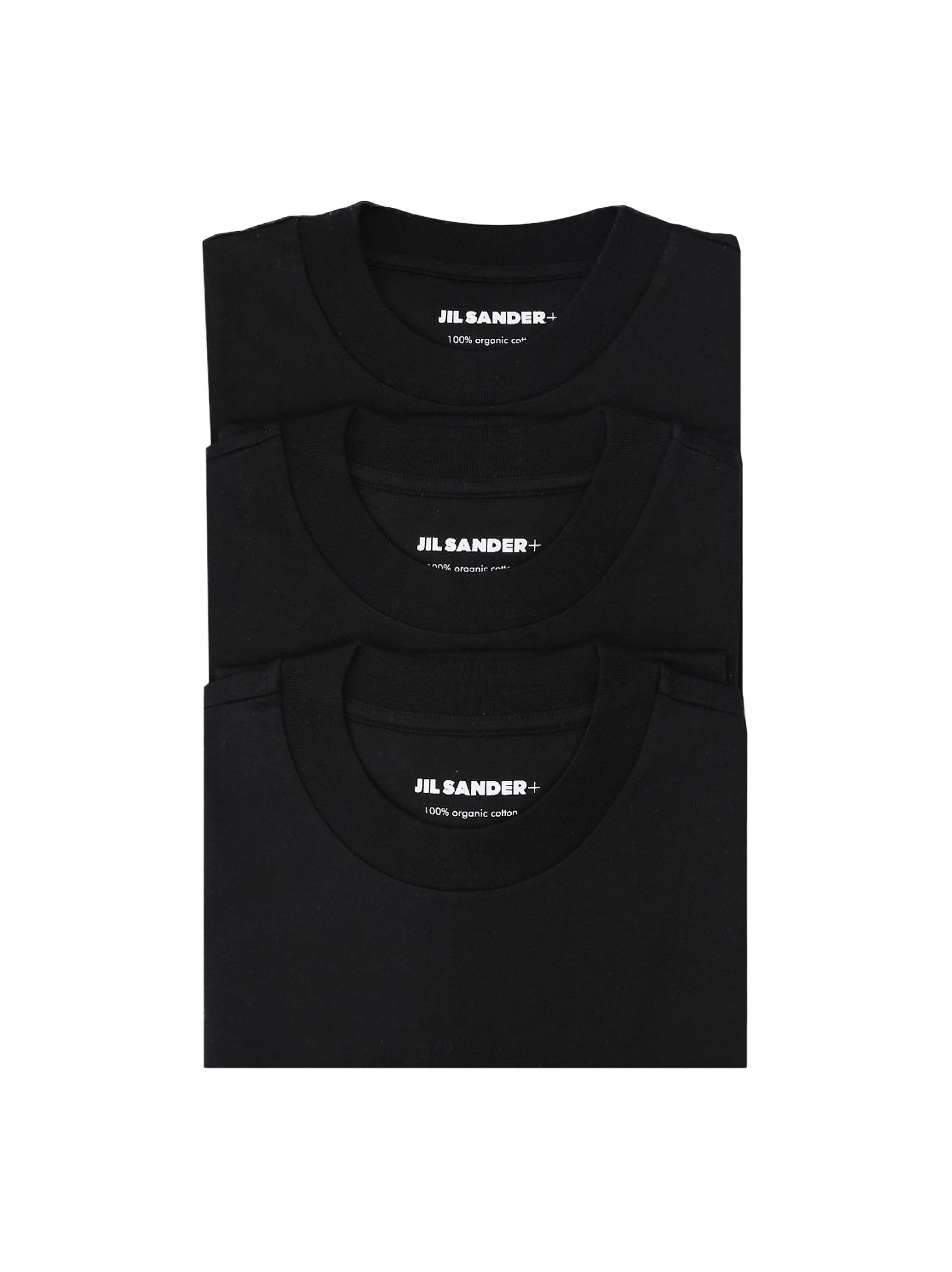 【Jil Sander】 Organic Cotton T-Shirt Set Black (3 Pack) 3-pack T-shirt set | Jil Sander | OTTODISANPIETRO