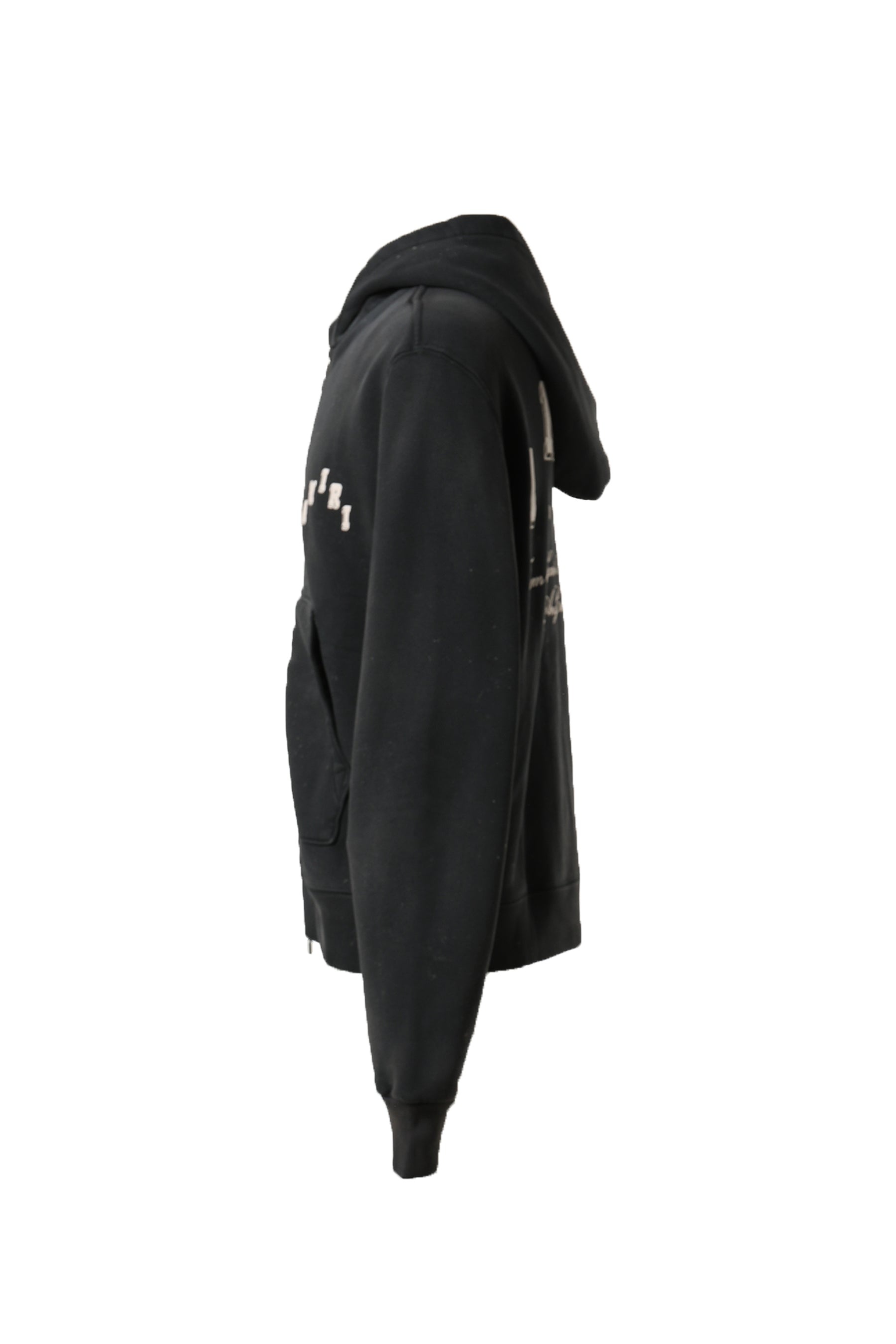 AMIRI VINTAGE COLLEGIATE ZIP HOODIE / BLK | nubiantokyo