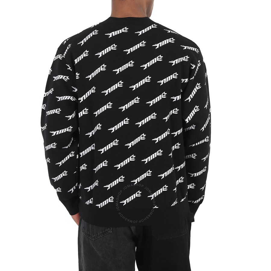 Ambush Men's Black All-Over Logo Crew Knit Sweater - 5