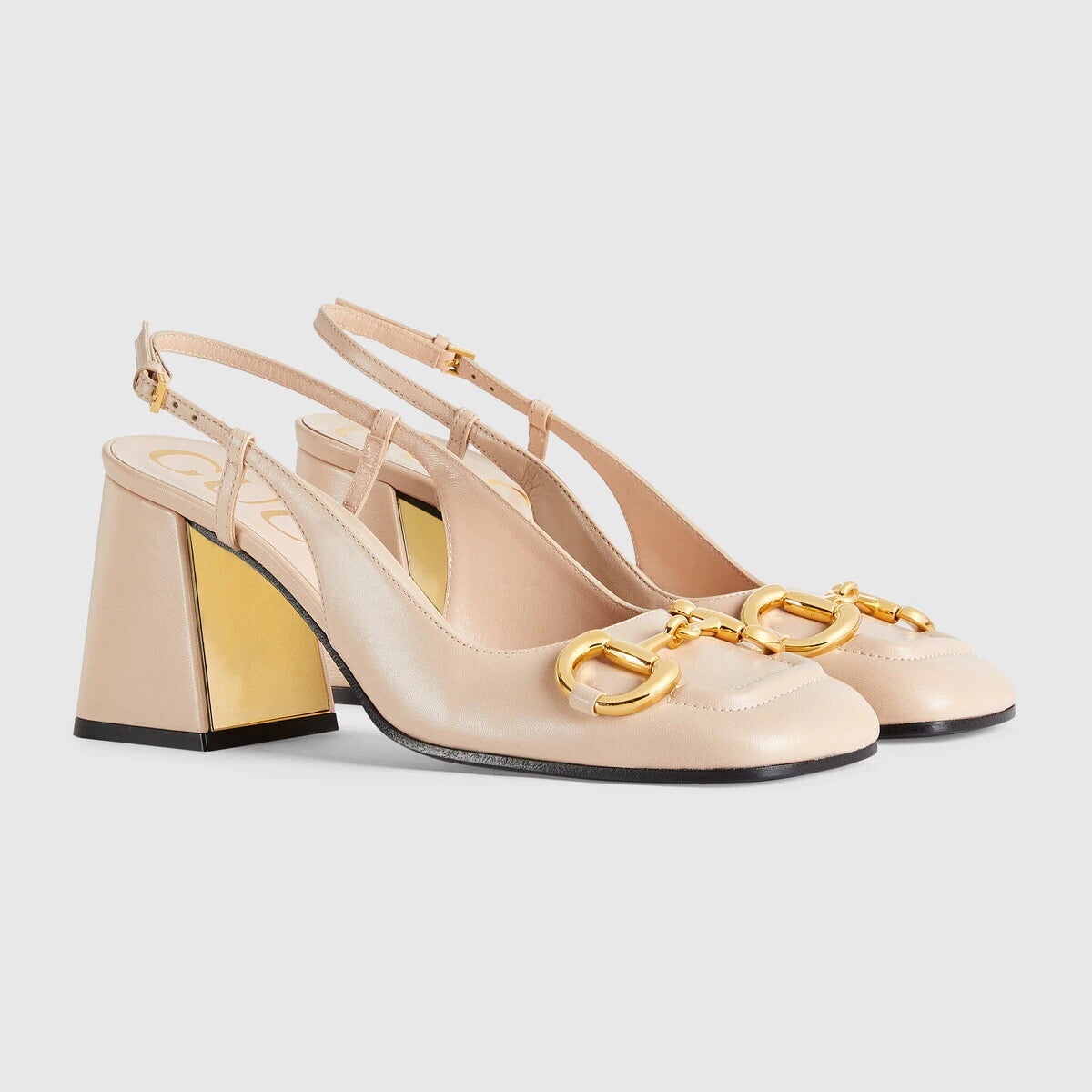 Gucci Horsebit Leather Slingback Pumps - 2