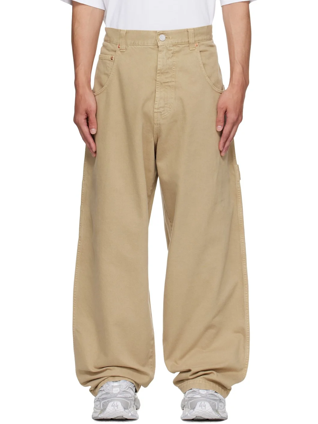 Beige Hip-Hop Jeans - 1