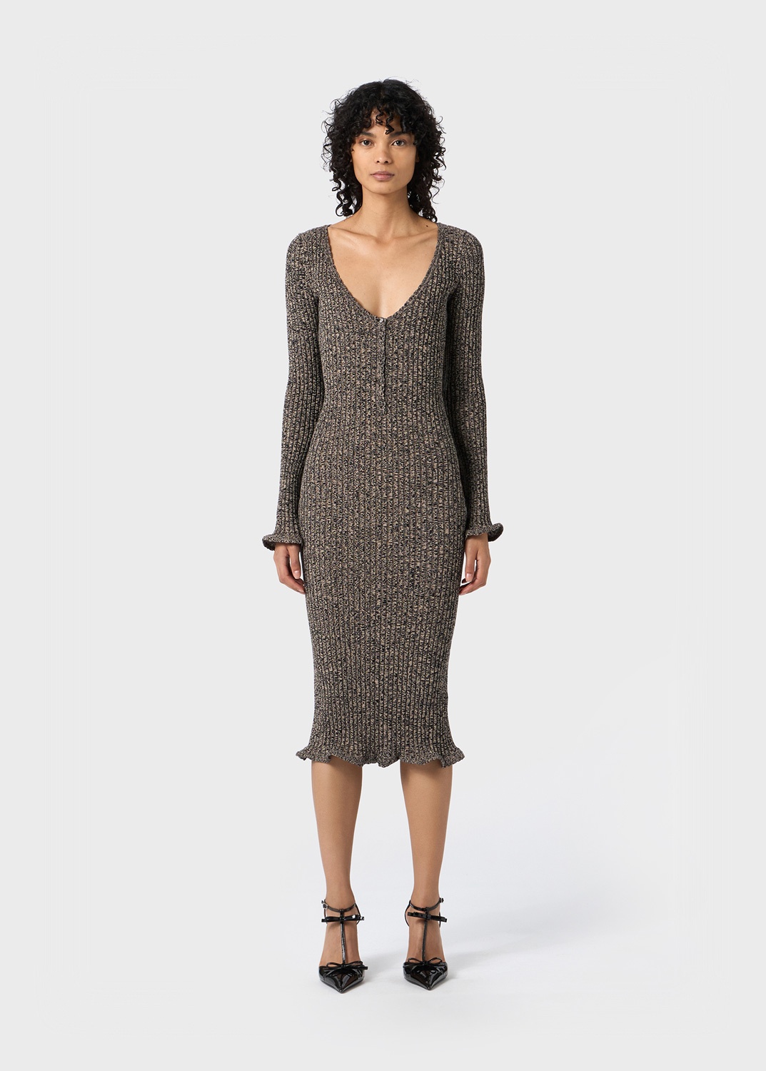 RIBBED KNIT MIDI DRESS - 3