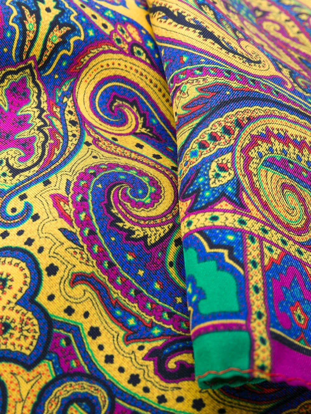 paisley print silk pocket square - 3