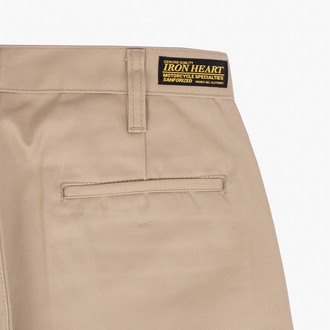 IH-717-KHA 9oz Mercerised Selvedge Cotton Chinos - Khaki - 5