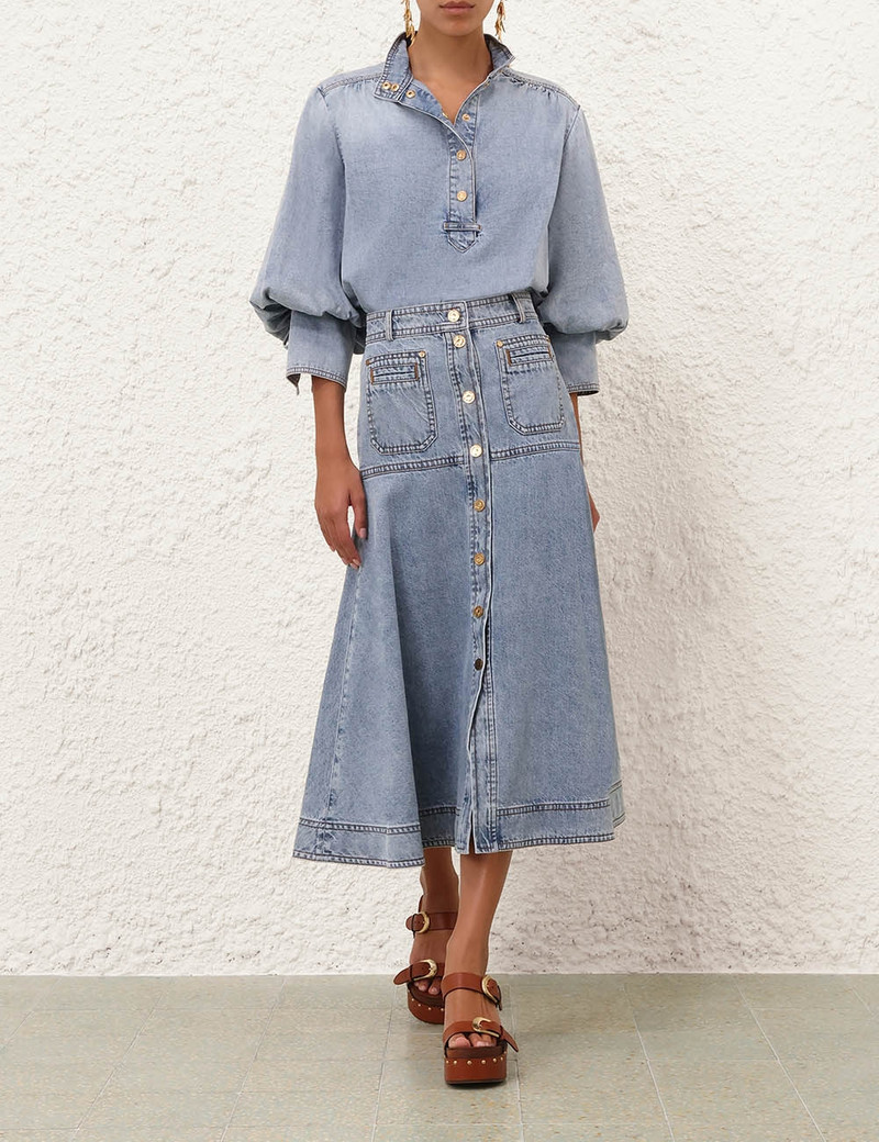 Zimmermann DENIM MIDI SKIRT outlook