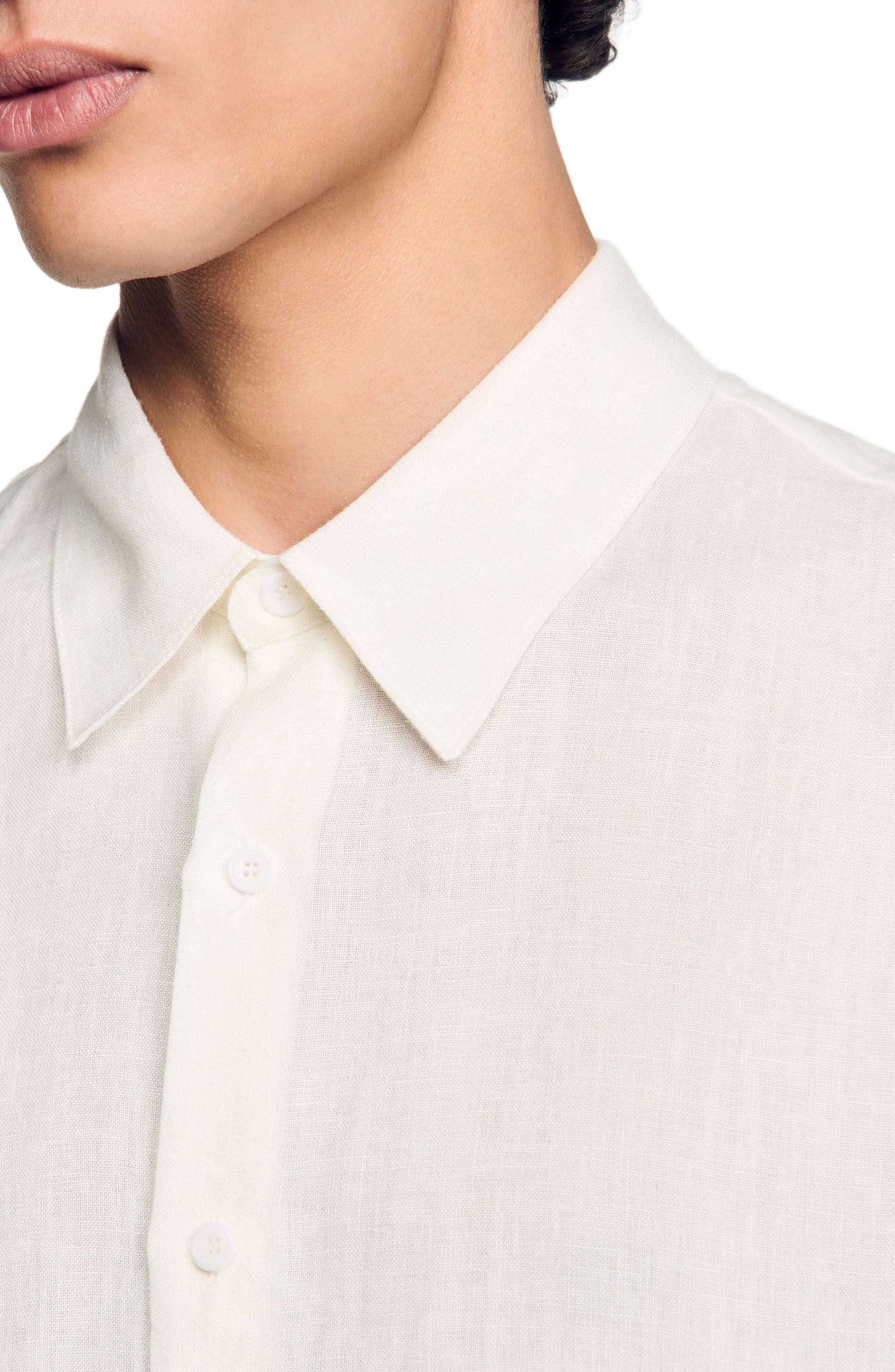 SANDRO Linen shirt in Ivory. at Nordstrom - 5