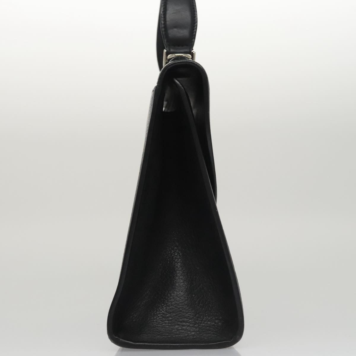 Burberry Hand Bag Leather Black Silver - 4