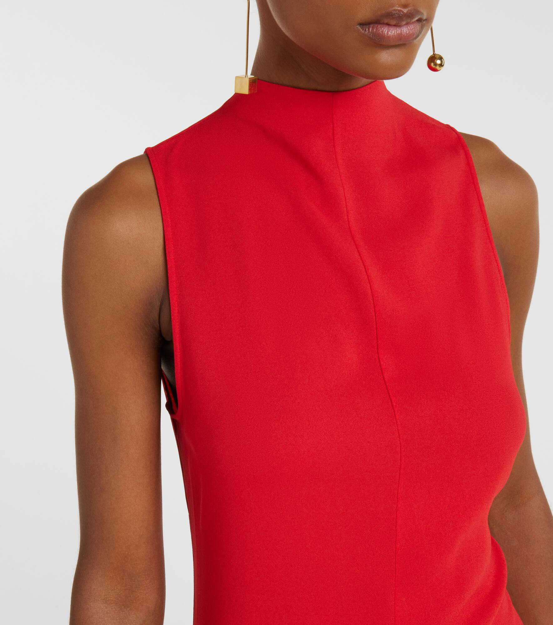 J draped crêpe midi dress - 4
