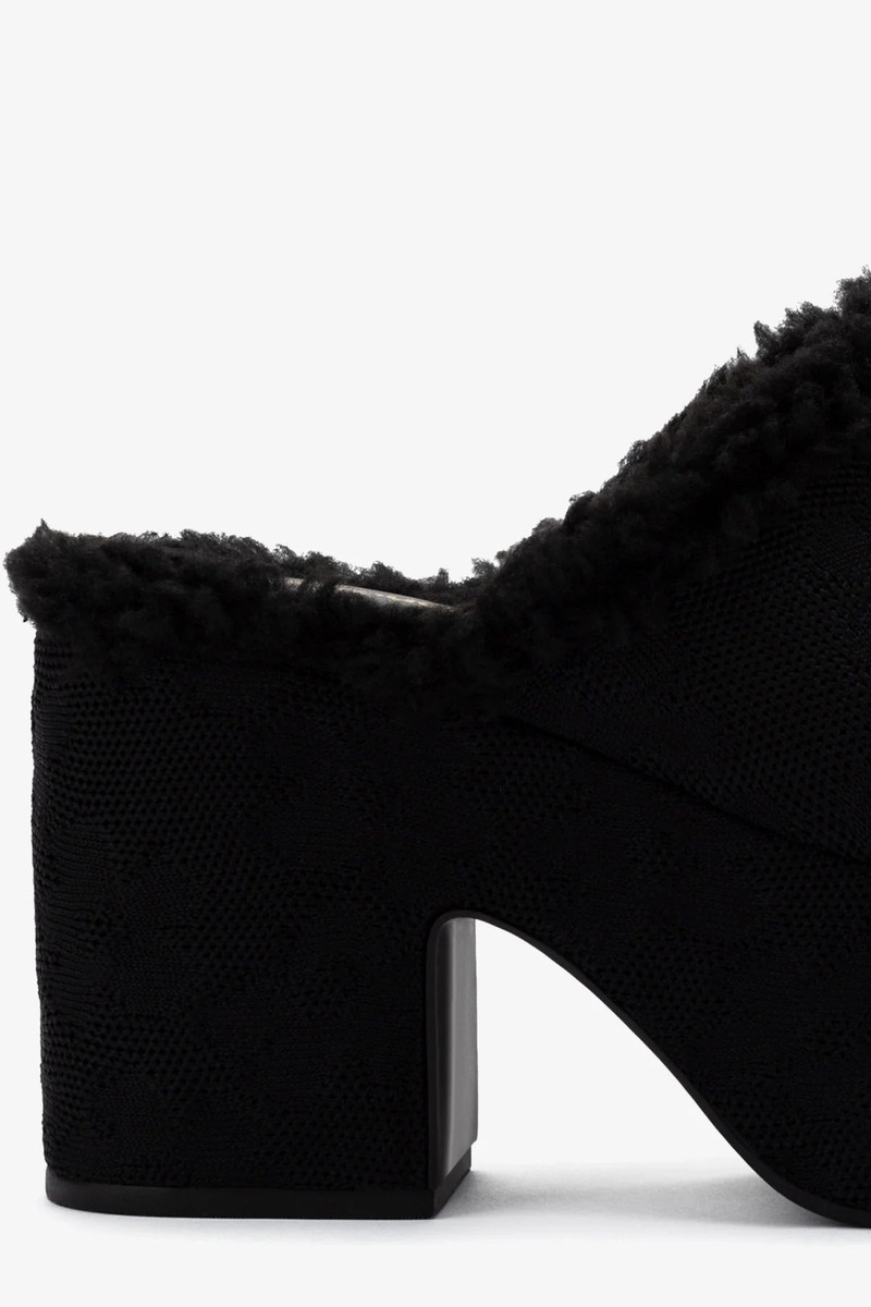 Miso Platform Clog In Black Knit 4