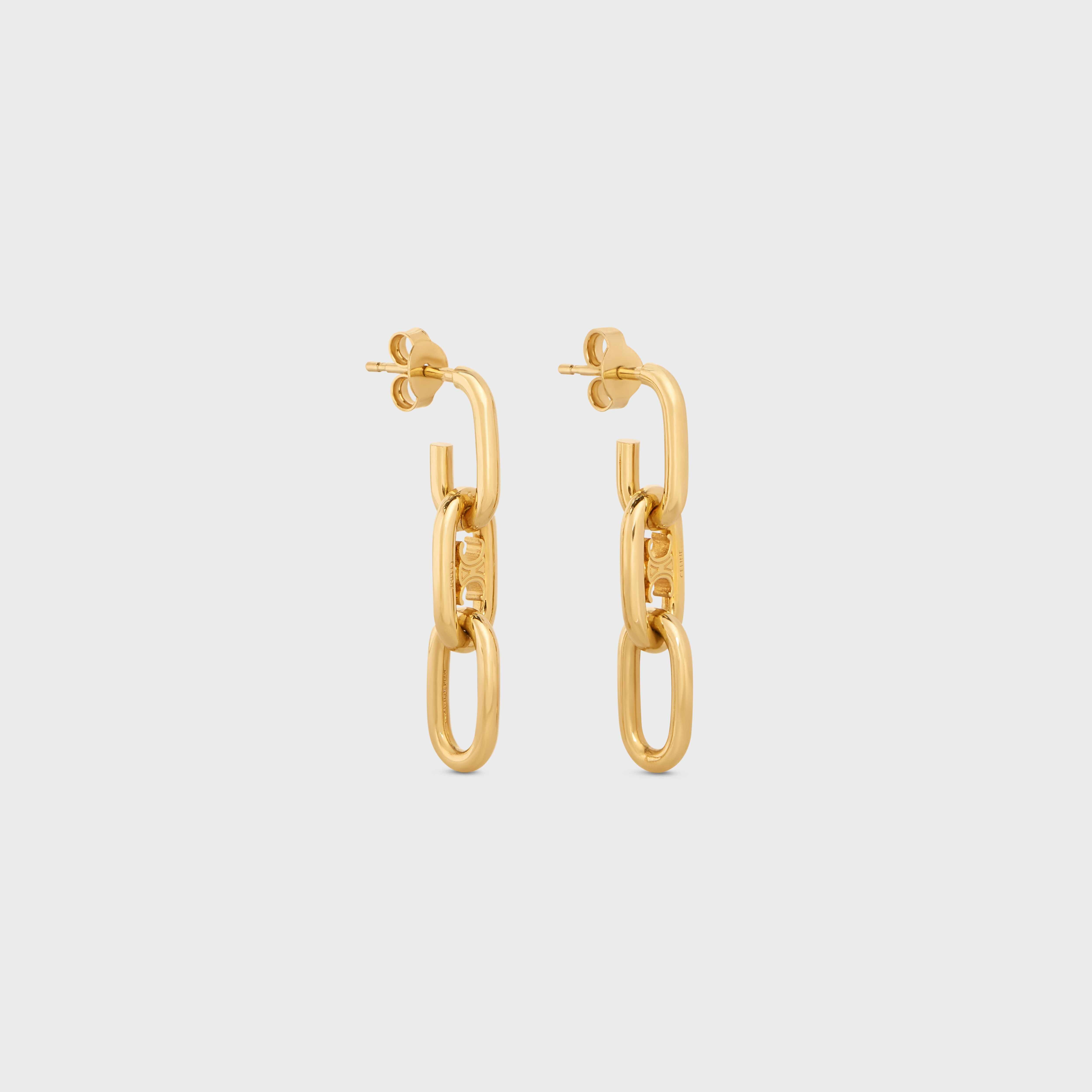 Triomphe Dangling Earrings in Brass with Gold finish - 2