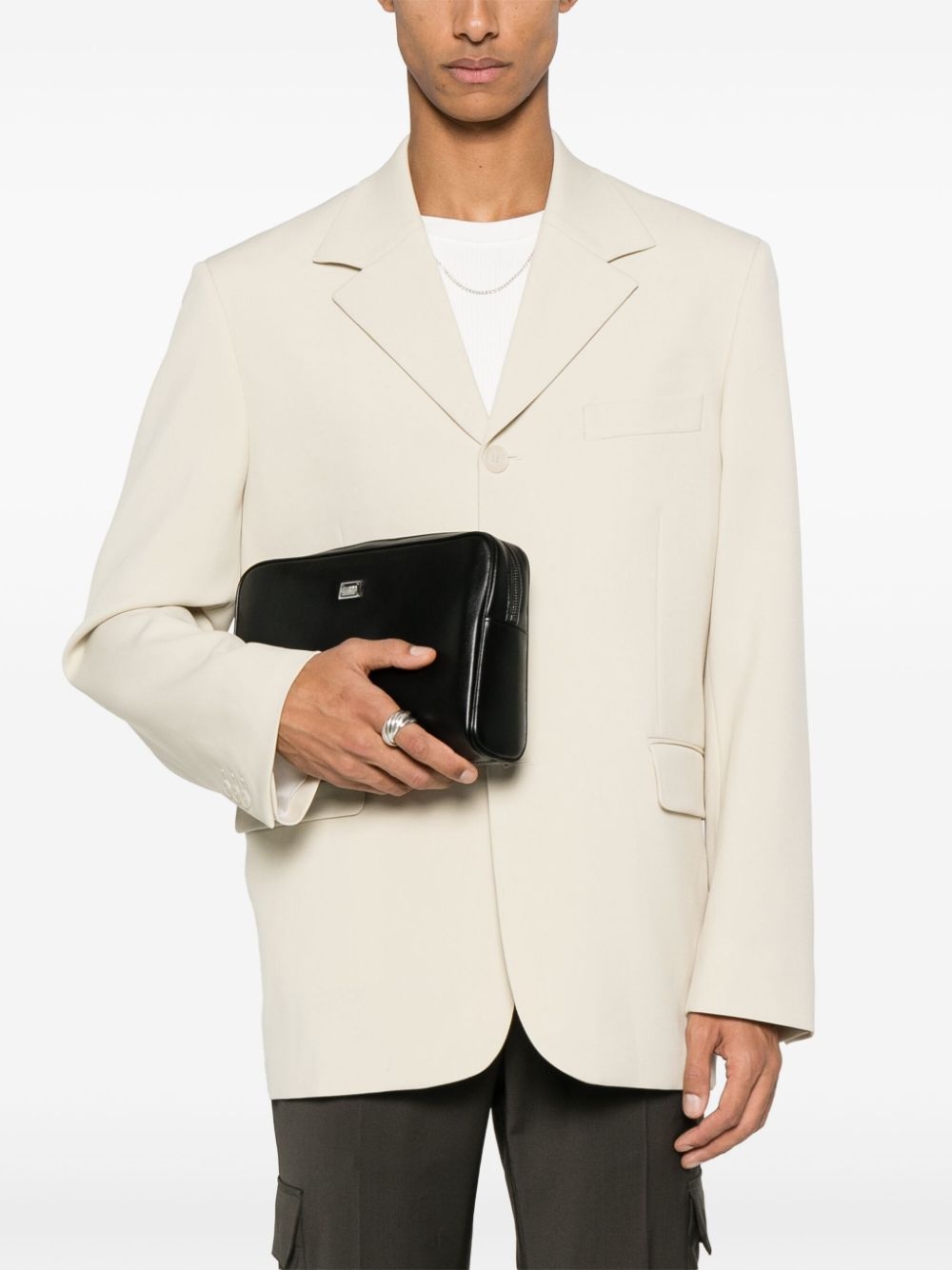 logo-plaque clutch bag - 2
