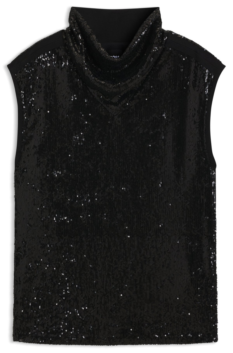 FUNNEL-NECK TOP WITH SEQUIN EMBELLISHMENTS 1