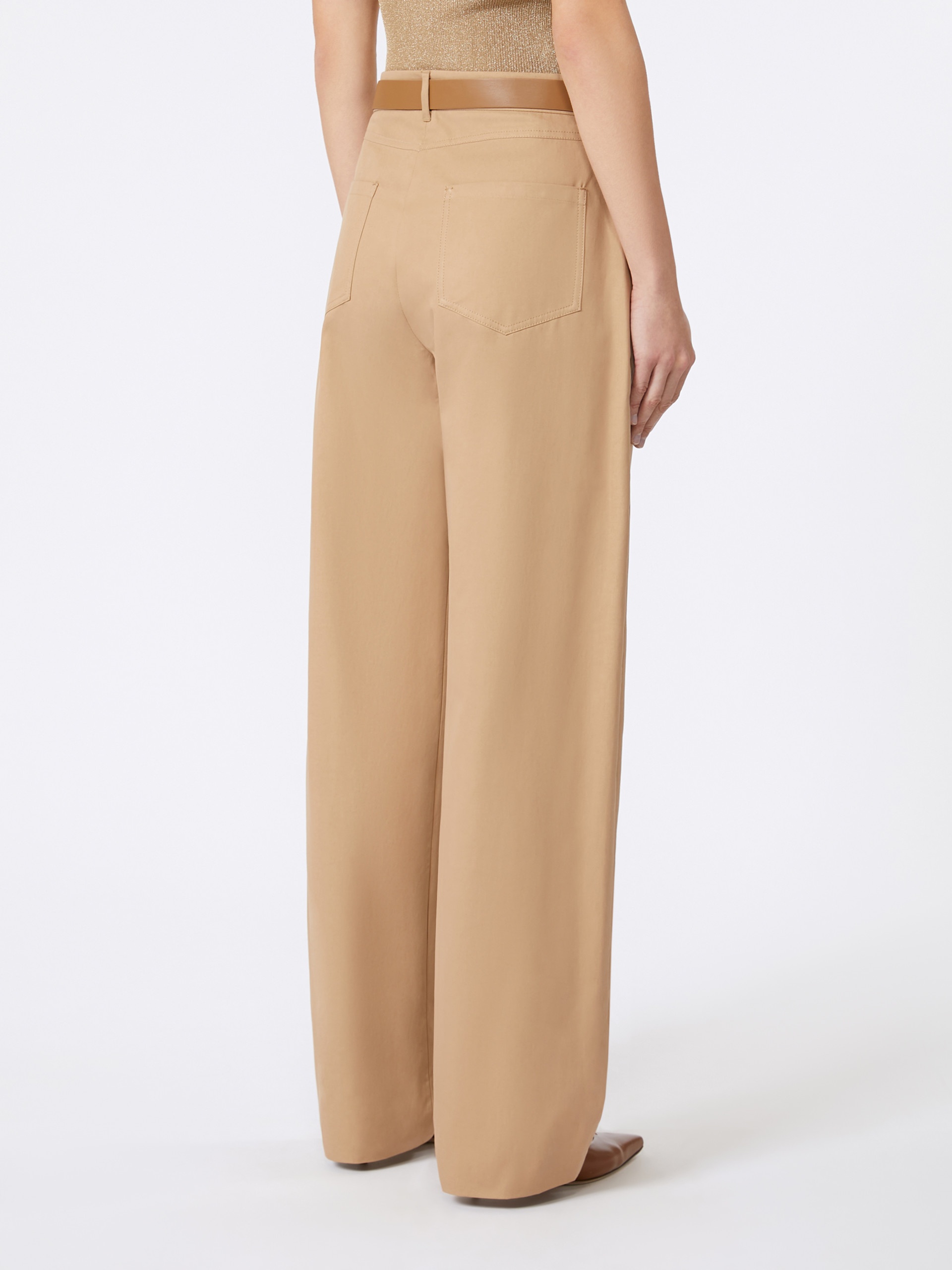 BLEU Cotton twill trousers - 4