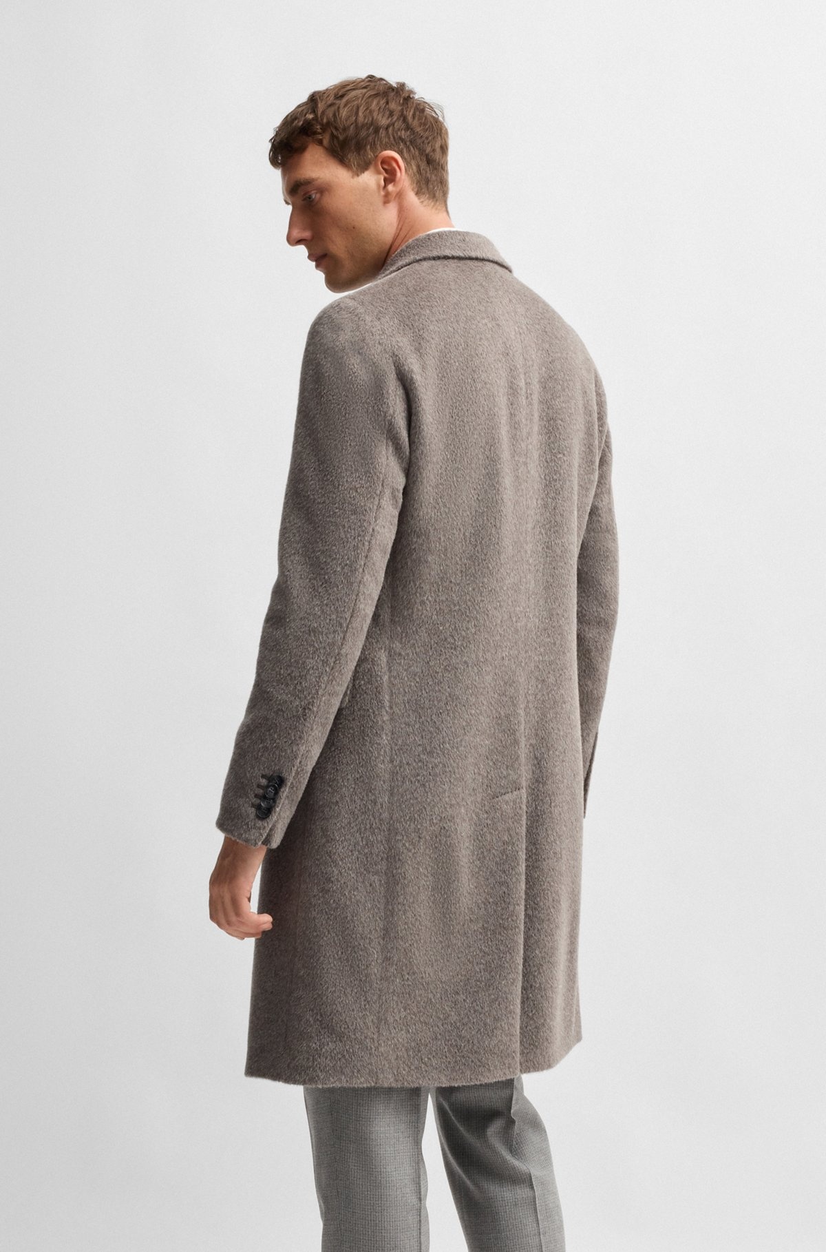 BOSS SELECTED BY BECKHAM ALPACA-BLEND COAT - 5